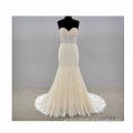 Crystal design gorgeous bridal dress Bead lace strapless mermaid wedding dress